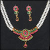 Two line Ruby emerald pearl set BJNT-5 - Click here to View more details about this Product
